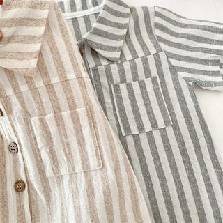 Boys Striped Linen Playsuit - RYAN AND REMI