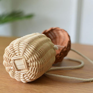 Acorn Shaped Rattan Bag - RYAN AND REMI