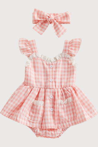 Baby Girl Frill Ruffle Dress With Headband - RYAN AND REMI