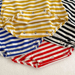 Striped Boys One Piece Short Sleeve Bodysuit - RYAN AND REMI