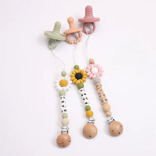 Floral Wooden Clip Pacifier Holder - RYAN AND REMI