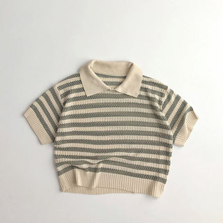 Polo T-shirt Striped Pullover Vintage Tops - RYAN AND REMI