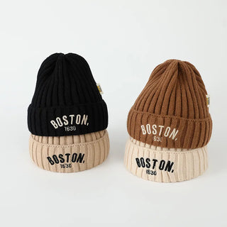 Solid Color Boston Warm Beanie Cap - RYAN AND REMI