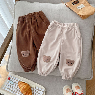 Teddy Bear Knee Patch Jogger Pants - RYAN AND REMI