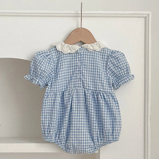 Plaid Vintage Ruffle Style Romper