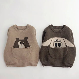 Cartoon Animal Pouch Sweater - RYAN AND REMI