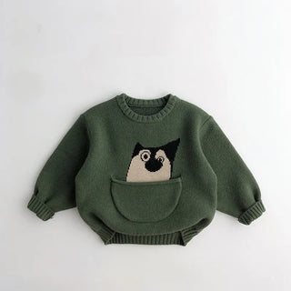 Cartoon Animal Pouch Sweater - RYAN AND REMI