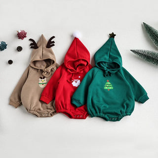 Christmas Two Piece Embroidery Santa Claus Outfit - RYAN AND REMI