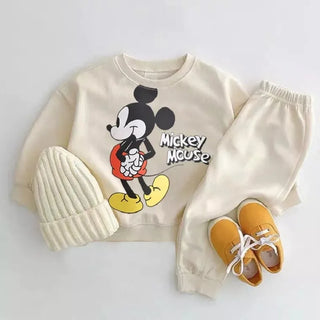 Disney Collection Mickey Mouse Cartoon Print Jogger Set - RYAN AND REMI