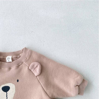 Cute Bear Face Fleece Sweater Jumpsuit - RYAN AND REMI