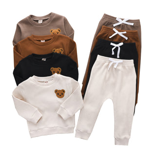 Teddy Bear Ribbed Tracksuit Waffle Set - RYAN AND REMI