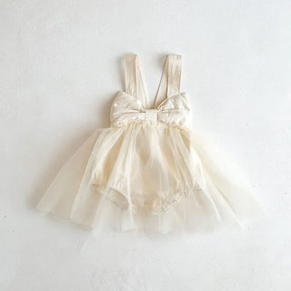 Bow Detail Lace Romper Tutu Dress - RYAN AND REMI