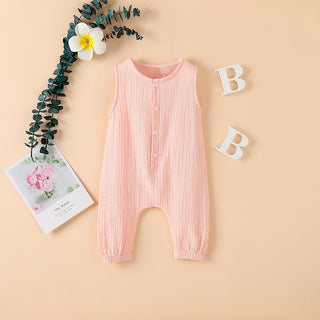 Cotton Linen Muslin Sleeveless Toddler Jumpsuit - RYAN AND REMI