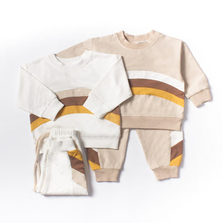 Multi Color Stitched Long Sleeve Toddler Set - RYAN AND REMI