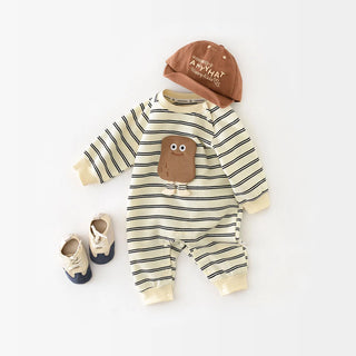 Spring Striped Cartoon Baby Onesie - RYAN AND REMI