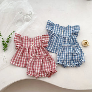 Ruffle Plaid Bloomer Set - RYAN AND REMI