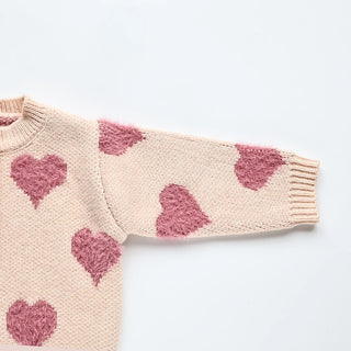 Heart Print 2 Piece Sweater Set - RYAN AND REMI