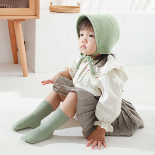 5 Pairs Ribbed Solid Cotton Toddler Knitted Socks - RYAN AND REMI