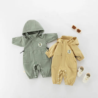 Hooded Waterproof Windbreaker Jumpsuit