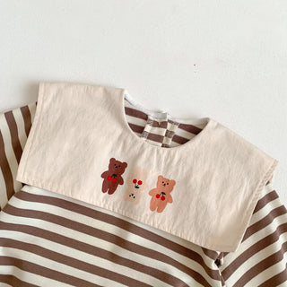 Striped Sailor Collar Bear Romper - RYAN AND REMI