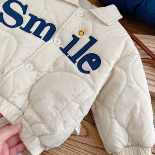 Smile Embroidery Puff Jacket