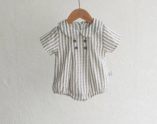 Peter Pan Euro Linen Romper - RYAN AND REMI