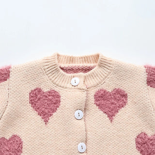 Heart Print 2 Piece Sweater Set - RYAN AND REMI