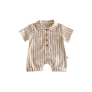 Boys Striped Linen Playsuit - RYAN AND REMI