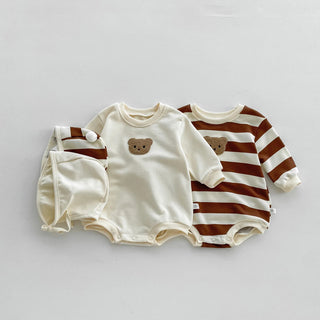 Teddy Bear Pattern Bodysuit Set