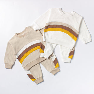 Multi Color Stitched Long Sleeve Toddler Set - RYAN AND REMI