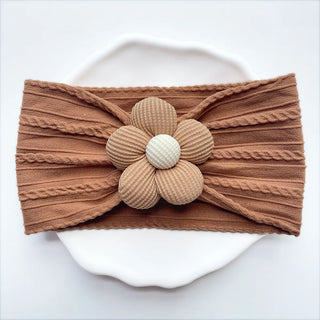 Baby Girl Flower Puff Elastic Soft Headband - RYAN AND REMI