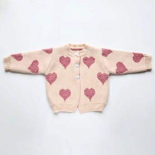 Heart Print 2 Piece Sweater Set - RYAN AND REMI