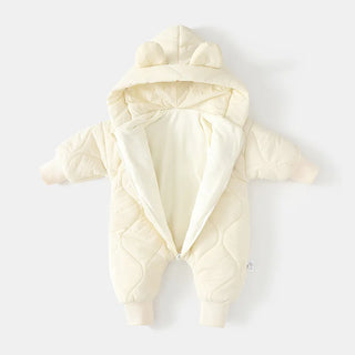 Fleece Bear Hooded Jumpsuit!