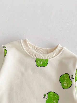 Spring Apple Print 2pcs Baby Sweatshirt Suit - RYAN AND REMI