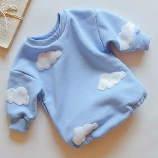 Soft Sky Blue Cloud Sweater Bodysuit - RYAN AND REMI