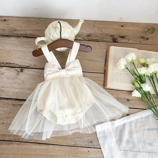 Bow Detail Lace Romper Tutu Dress - RYAN AND REMI