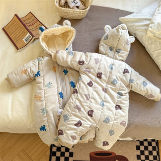 Warm Hooded Fleece Jumpsuit - RYAN AND REMI