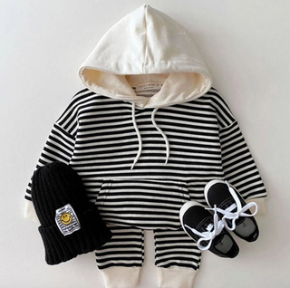 Fall Striped Hoodie Jogger Set - RYAN AND REMI