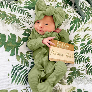 Newborn Footed Romper with Headband - RYAN AND REMI