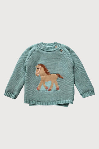 Embroidered Horse Fur Lining Sweater - RYAN AND REMI