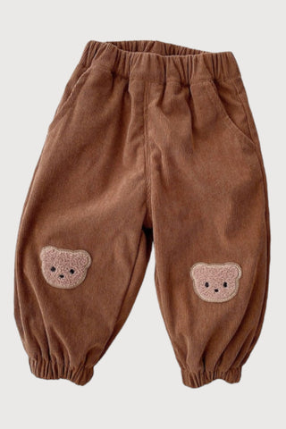 Teddy Bear Knee Patch Jogger Pants - RYAN AND REMI