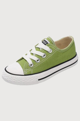 Lace Up Solid Color Canvas Sneakers - RYAN AND REMI