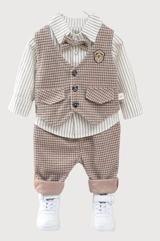 Baby Boy Semi Formal Striped 3 Pcs Set - RYAN AND REMI