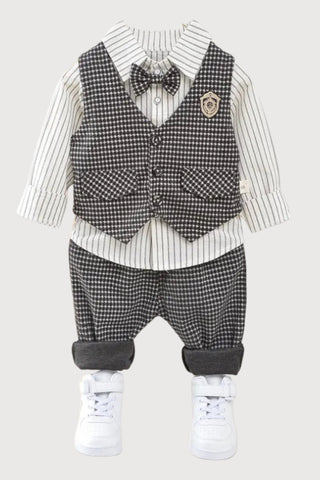 Baby Boy Semi Formal Striped 3 Pcs Set - RYAN AND REMI