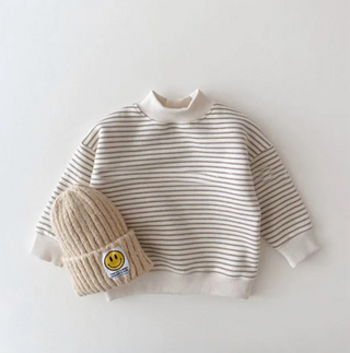 Stripe Fleece Lining Turtleneck Sweater - RYAN AND REMI