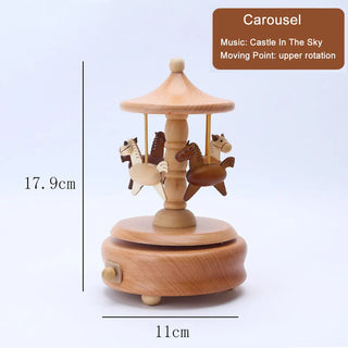 Wooden Carousel Music Box - RYAN AND REMI