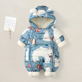 Cartoon Waterproof Hooded Romper With Boots