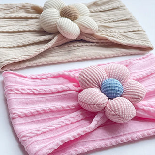 Baby Girl Flower Puff Elastic Soft Headband - RYAN AND REMI