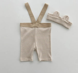 Baby Striped Suspender Shorts Set - RYAN AND REMI