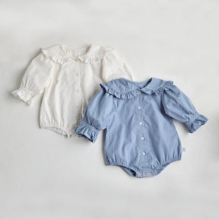 Ruffle Sleeve Pan Collar Girls Bodysuit - RYAN AND REMI